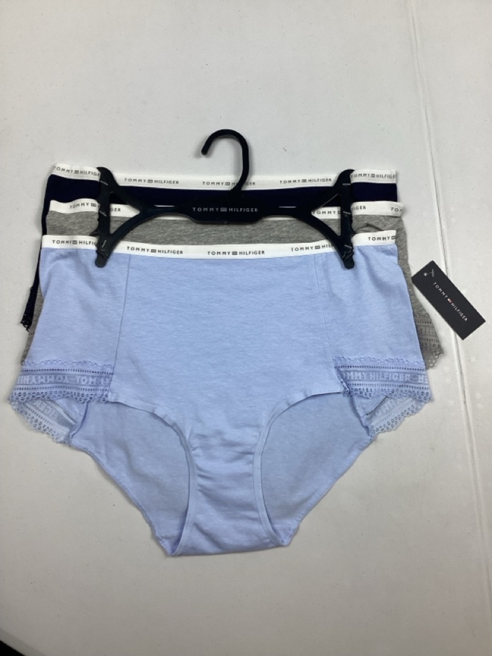 Tommy Hilfiger 3 Pack Cotton Lace Brief Panty Underwear Large NEW! Retail $36